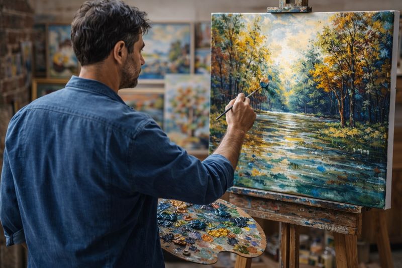 Slikanje uljem na platnu – umetničko slikarstvo u ateljeu
